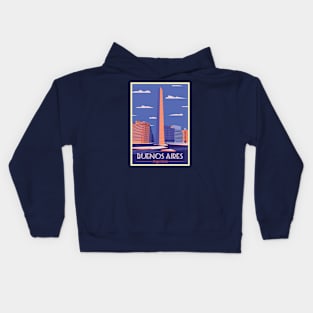 Buenos Aries, Argentina - Vintage Travel Poster Kids Hoodie